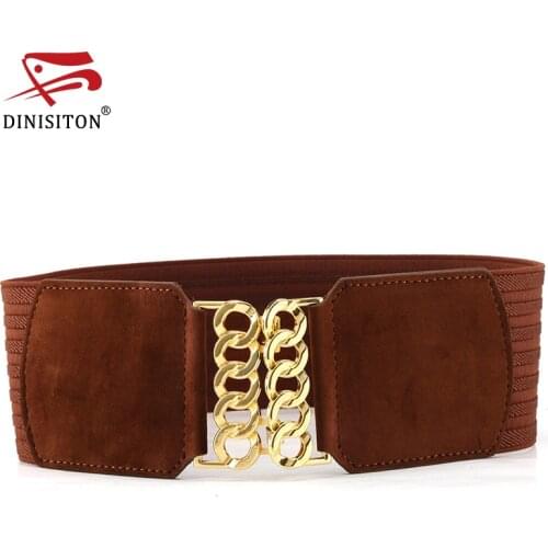 DINISITON Cummerbunds For Women High Quality Strap Elastic Belt Plus Size Vintage Wide Belts Waistband Female Accessories XYYF02