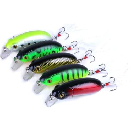 6cm 10g Minnow Fishing Lure Long Tongue Swim Hard Bait Artificial Plastic Feather Wobbler Bait Crankbaits Fishing Tackle 2020