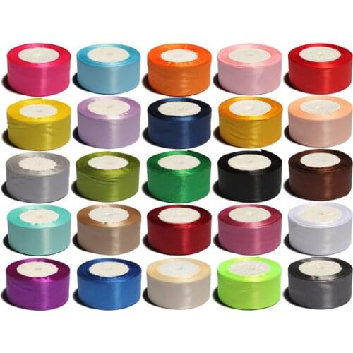 22Meters 25colors 4cm Shiny Rolled Silk Satin Ribbons for Hair Accessories NO Elastic Solid Fold Over Ribbon FOE for Hair Bows