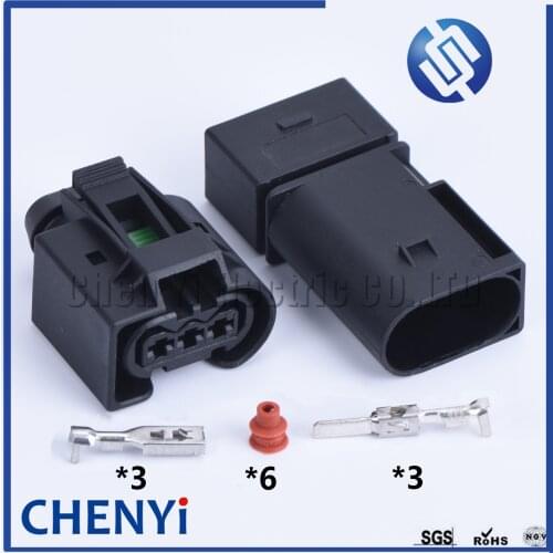 1set 3Pin male or female Kostal plug 09-4413-91 crankshaft sensor plug Injector Connector for Benz 09441391 with black clip