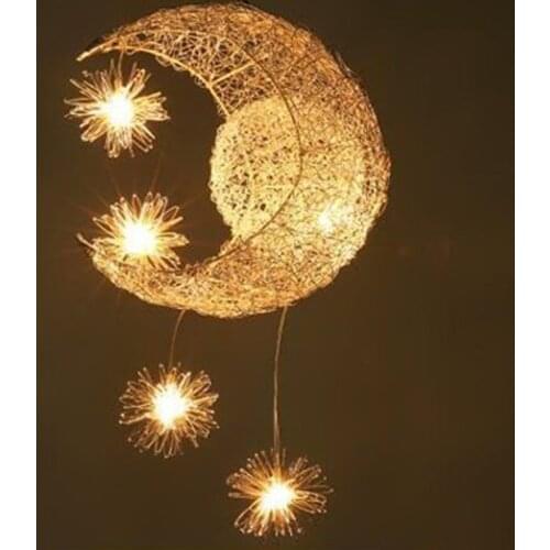 Modern Pendant Lights LED Moon Star Indoor Lighting Decorations For Childrens Room Restaurant Bedroom Pendant Lamp Fixture