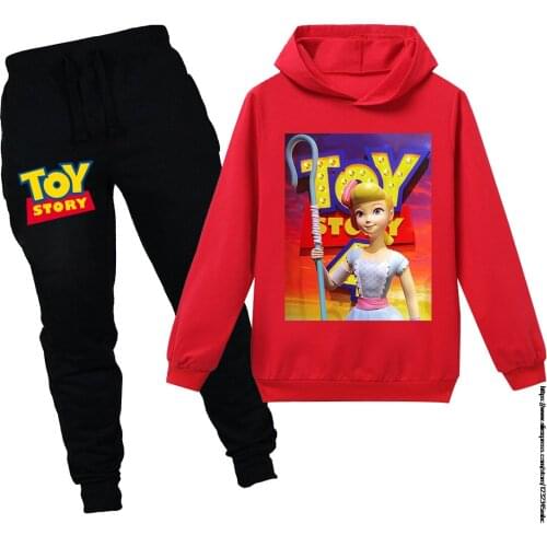 Toy Story 4 Kids Hoodie Pants 2pcs Sets Boys Tracksuit Print Girls Sweatshirts Children Hoodies Fashion Harajuku
