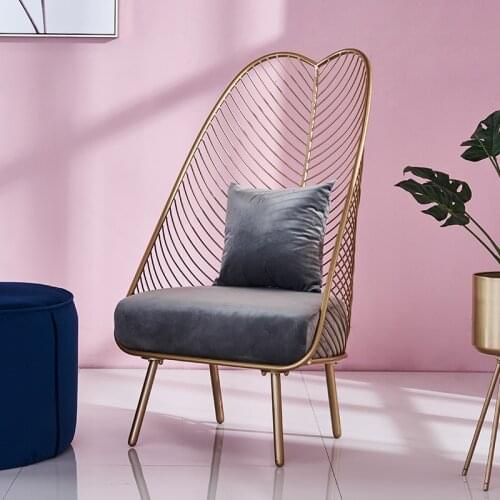 Louis Fashion Living Room Chairs Single Sofa Nordic Creative Leisure Fabric Balcony Bedroom WF1031