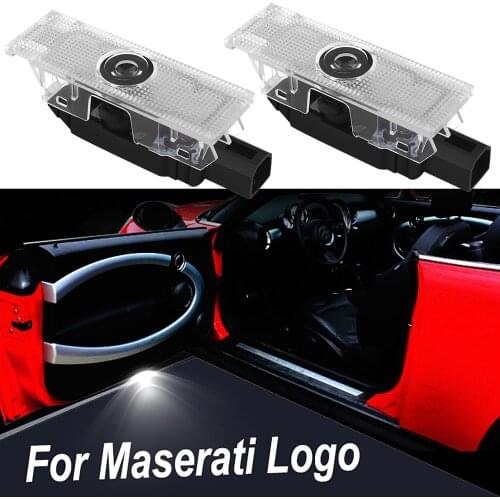 LED Laser Projector Car Door Emblem Light For Maserati Ghibli Quattroporte Levante Logo Shadow Welcome Courtesy Lamp Accessories