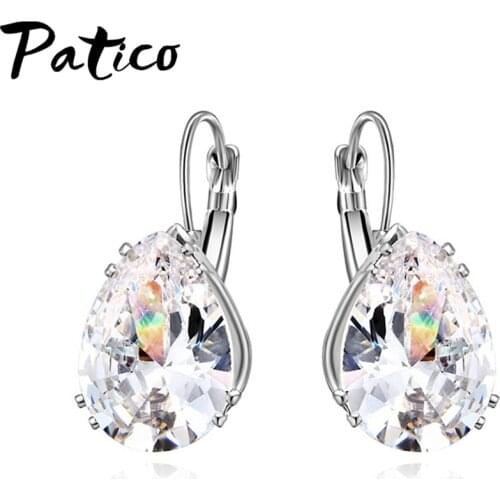 Top Vendor Women 925 Sterling Silver Geometric Cubic Zirconia Earrings Korean Trend Jewelry Pierced Rings Wedding Birthday Gift