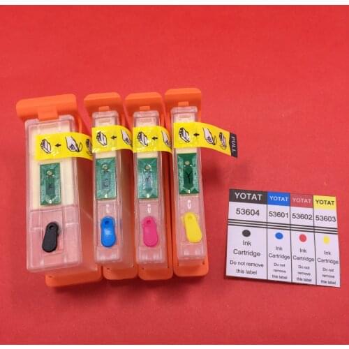 YOTAT 1set Empty 53604 53601 53602 53603 Refillable Ink Cartridge 53604 53601 53602 53603 for Primera Bravo 4100 printer