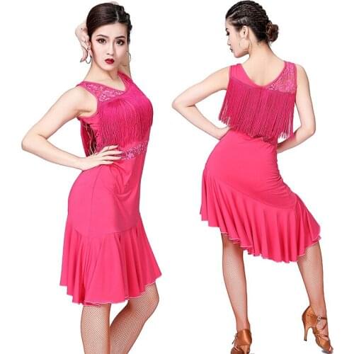 Ladies Latin Dance Costume Dress 1920s Flapper Charleston Gatsby Party Fringes Dress 5 Color Ballroom Cha Cha Latin Dance Skirt
