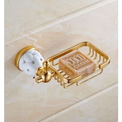 European Soap Dish Golden Soap Holder Diamond Soap Box Bathroom Hardware Bathroom Accessories