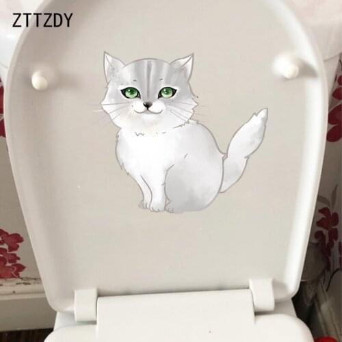 ZTTZDY 24.1*21.5CM A Gentle Cat Home Decor WC Toilet Decal Wall Sticker T3-0045