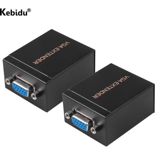 1 Pair Receiver Transmitter VGA To RJ45 Extender Repeater By Cat5E/6 Up To 60M Vga Utp for Pc Laptop Computer Projector