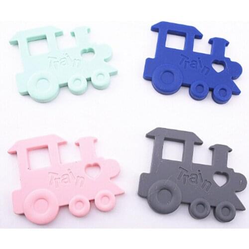 1Pc Silicone Teething Train Shaped Baby Teether Baby Pendant Nursing Necklace Charms Chewable Toys Food Grade Silicone 4 Colors