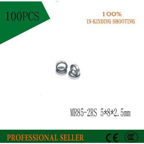 100pcs/lot free shipping MR85-2RS 5*8*2.5 mm High quality double rubber sealing cover miniature deep groove ball bearing