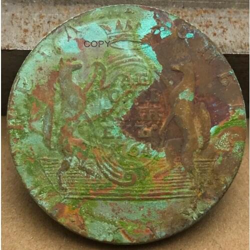 1764 10 Kopeks Left Bevel Russia Red Copper Copy Coin