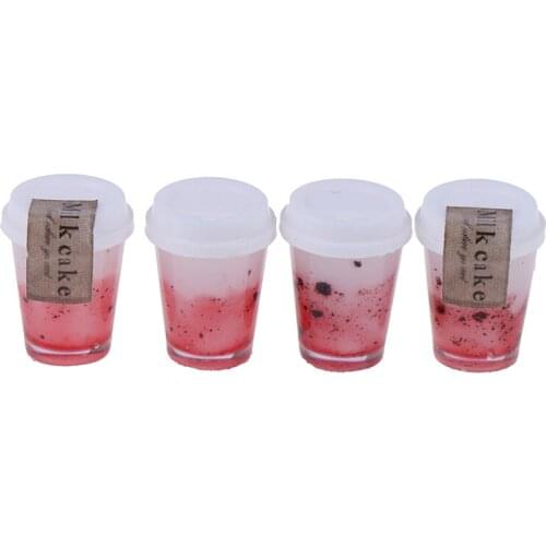 2Pcs/lot 1/12 Dollhouse Mini Simulation Drinks Model Fruit Drink Doll House Decor