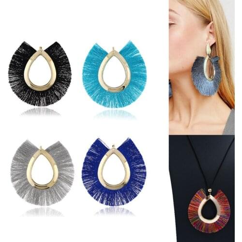 2020New 60Pcs Water-Drop Bohemian long Tassel button for DIY earring or necklace Pendants or hair accessories LX19