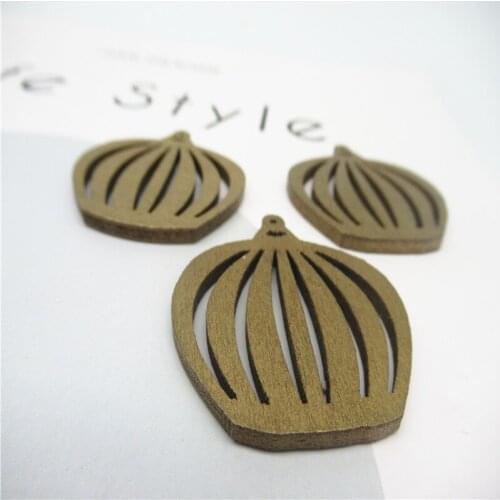 20pcs 36mm Golden Crown Mini Wood Sign Retro Bookmark SMD Jewelry Pendant Wooden Child Hand Swing Baby DIY Accessories