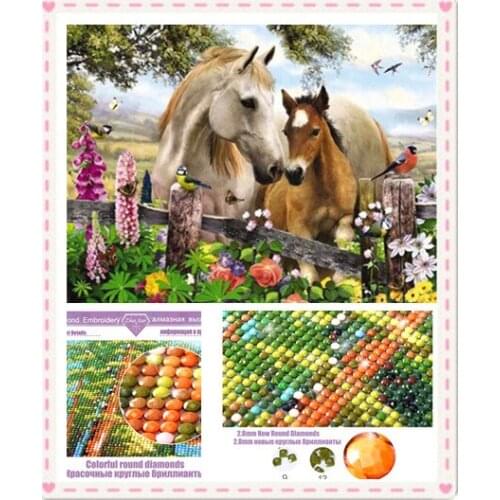 2019 5d Diamond Embroidery full square/Round drill diamond painting horse cross stitch diy mosaic Home Decoration Wall Decor