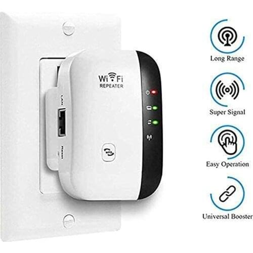 300Mbps Wifi Repeater Amplifier Wired Wireless 802.11 AP Router Network Expander Signal Booster Long Range Home Office Hotel