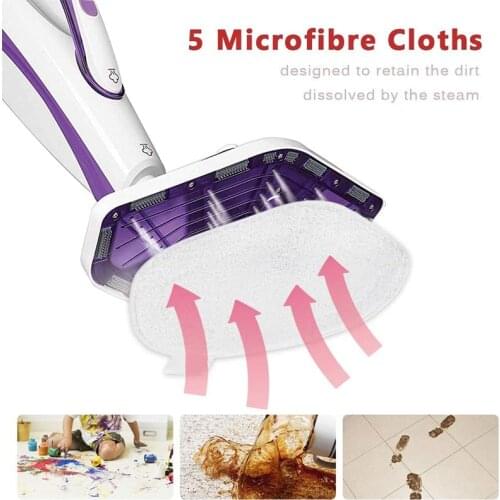 5 Pcs Microfiber Washable Mop Pad,Replacement Mop Parts for Polti Kit Vaporetto Steam Mop