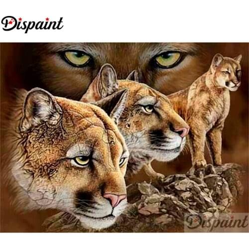 Dispaint Full Square/Round Drill 5D DIY Diamond Painting "Animal tiger scenery" Embroidery Cross Stitch 5D Home Decor A11885