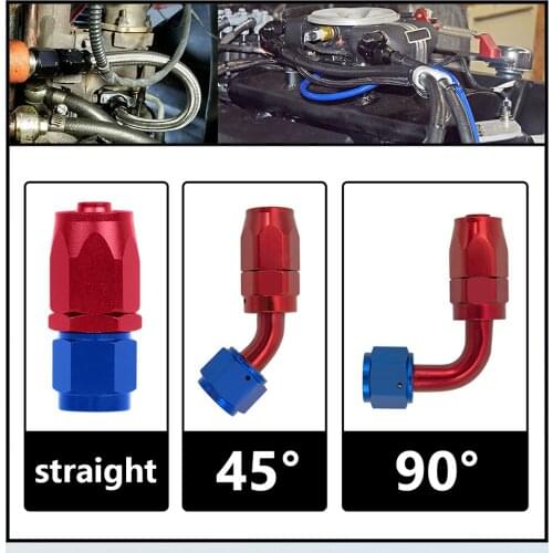 AN4 AN6 AN8 AN10 AN12 Straight 45 90 Degree Oil Fuel Swivel Hose End Fitting Oil Hose End Adaptor Kit