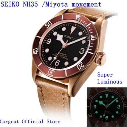 100M Waterproof Men Watch Sapphire Glass Luxury Corgeut 41MM Sport Swim Mechanical Male Clock Japan NH35 Automatic Wristwatch