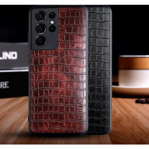 Case for Samsung Galaxy S21 Plus Ultra 5G funda luxury crocodile pattern leather soft TPU hard cover for samsung s21 ultra case