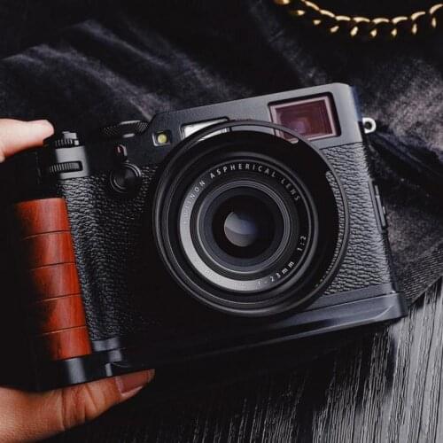 For FUJI X100F FUJIFILM X 100F Mahogany(Wine) Wooden Wood Hand Grip Plate Bracket with Alum Base Plate Bracket