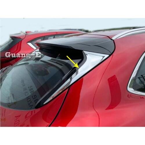 For Mazda CX-30 CX30 2020 2021 Car Styling Chrome ABS Rear Tail Spoiler Side Triangle Molding Window Bezel Trim 2pcs