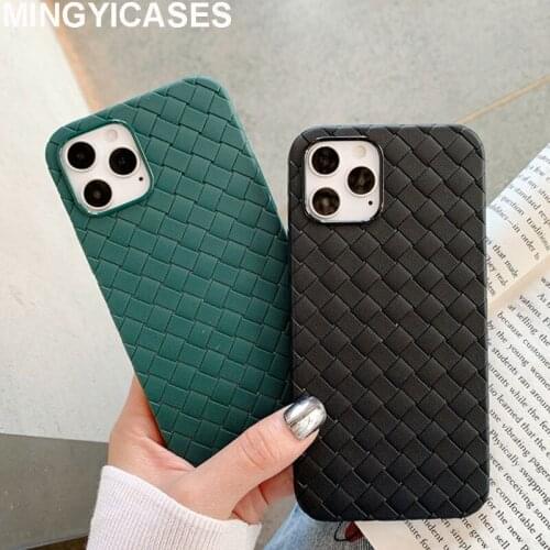 Breathable Weave Pattern Soft Case For iPhone 12 mini 11 Pro Max XR XS Max X XS 6s 7 8 Plus Weaving Grid Solid Color Back Cover