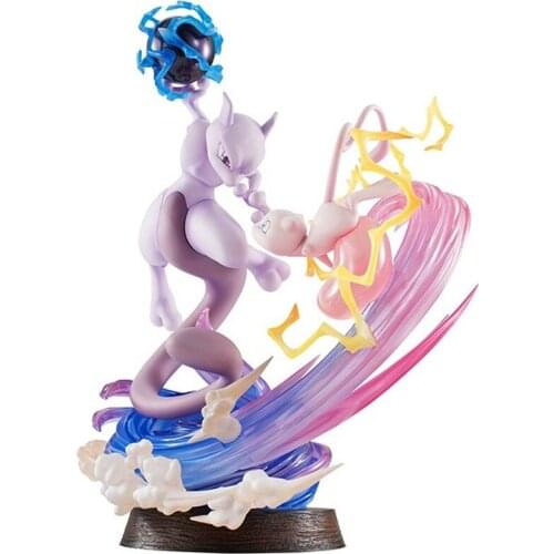 Bandai Genuine Pokemon GEM Ex Series Mewtwo Mew Anime Action Figures Collection Model Toys Ornaments Gifts for Boys Girls Kids