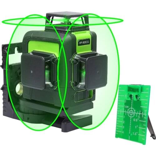 Huepar 12 Lines 3D Cross Line Laser Level Green Laser Beam Line Self-Leveling 360 Vertical & Horizontal Cross Super Powerful