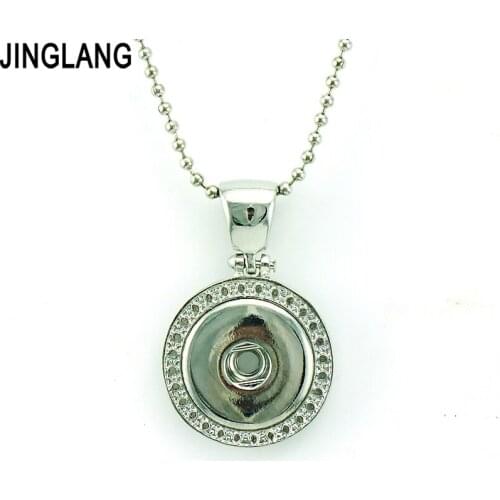 JINGLANG Brand New Fashion Pendant Necklaces 18mm Snap Buttons Interchangeable Round Charms Necklaces For Men Jewelry