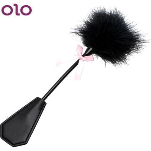 OLO Fetish Sex WhipsHorse Whip Clit Stimulation Slave Flogger Leather Spanking Paddle Adult Game SM Sex Toys for Couple