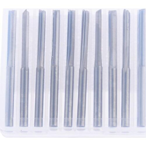 10pcs Tungsten Carbide End Mill 3.175mm 22mm 2 Flute Milling Cutter For CNC Router Bits