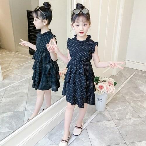 Girls Summer Dress Sleeveless Dress Dress For Girls Dot Pattern Children dress Teenage Kids Girls Clothes 6 8 10 12 13 14 Year
