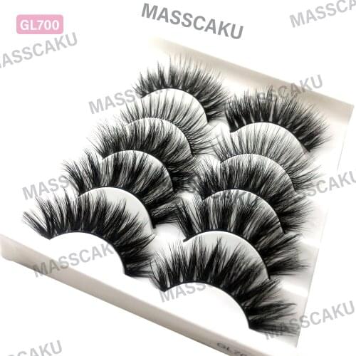 MASSCAKU 5 pairs natural false eyelashes fake lashes long makeup 3d mink lashes eyelash extension mink eyelashes for beauty