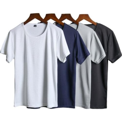 Fashion Summer Waterproof Men Athletic T-Shirt Moisture-Wicking Fit Quick Dry Short-Sleeve Mens Sports T-Shirt Quick Dry Tee