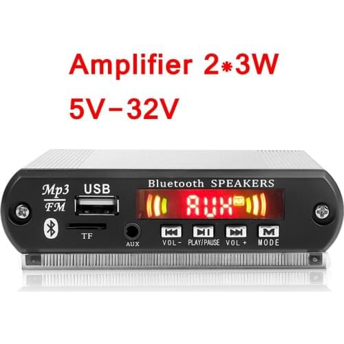 MP3 Player Bluetooth Decoder Board Car Accessory With Recording Function 2*3W Amplifier Support USB/SD/FM Audio Module DIY Case