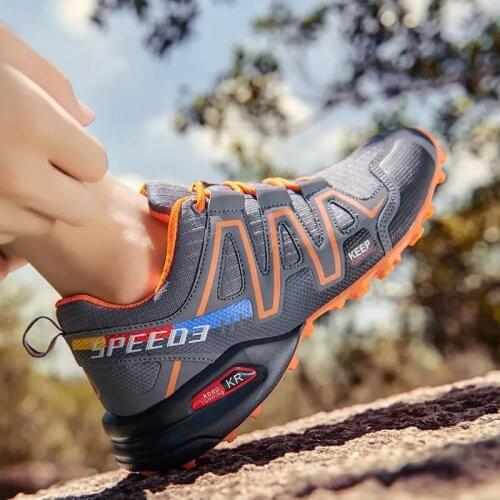 Mens Shoes Trend Outdoor Trail Running Shoes Fashion Breathable Casual Shoes Mens Hiking Shoes Comfortable Non-Slip Sneakers