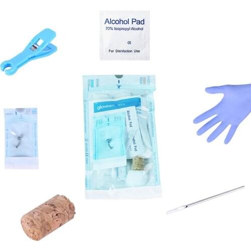 Captive Bead Jewelry Tool Machine Kit Disposable Body Piercing Pack Unit For Tongue Nipple Belly Navel Septum Ring Labret Lip