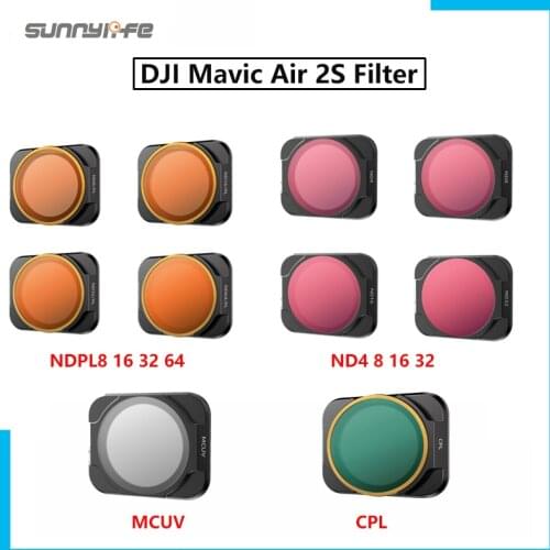 Sunnylife For DJI Mavic Air 2S CPL/ MCUV/ ND8 16 32 64PL Set ND4 8 16 32 ND 8 Lens Filters Set Professional Filter Kit Air2S