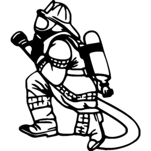 Creative Car Sticker Fire Fighter Funny Custom Stickers KK Vinyl Decoration Decals Sunscreen Waterproof 15cmX17cm