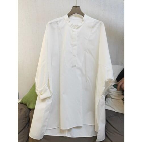 New ladies fashion 2021 sleeve sexy casual solid color long shirt 1123