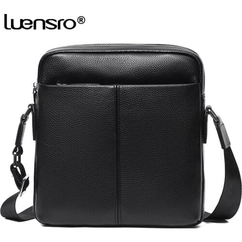 2021 New Men Bag Genuine Leather Man Shoulder Bags Fashion Flap Cow Leather Messenger Bag for Male Mens Casual Crossbody Bags