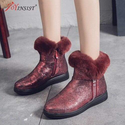 2019 New Winter Snow Boots Women Warm Heavy-bottomed Boots Korean Version Plus Velvet Padded Shoes Large Size Shoes