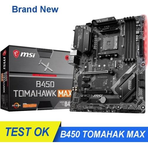 New for MSI B450 TOMAHAWK MAX Motherboard AM4 AMD B450 SATA 6Gb/s ATX AMD Socket AM4 PCI-E 3.0 Desktop Mainboard