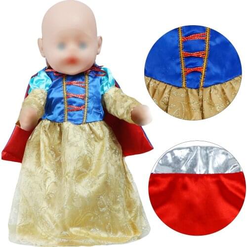 Doll Clothes Fit 18 inch 43cm Baby Doll High Quality Fairy Tale Dress for Princess Outfit with Cloak Accessories Toy