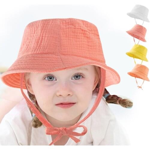 New Children Summer Autumn Bucket Hat 4 Solid Color Kids Fisherman Hat For Unisex 1-8 years Parent-child Outdoor Sun Caps 2pcs