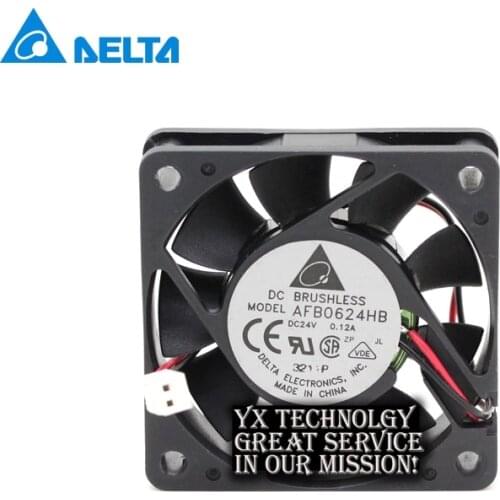 For Delta AFB0624HB 6015 24V 0.12A 60mm industrial inverter cooling fan 60*60*15mm